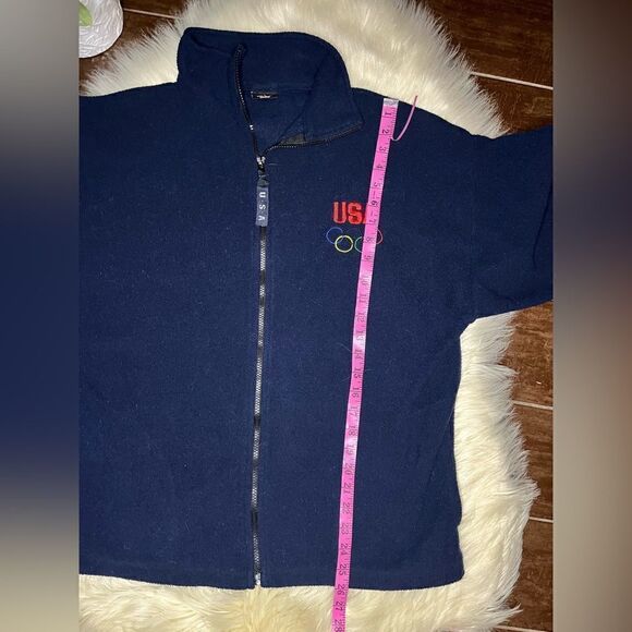 USA Olympic Navy fleece jacket sz Large - Picture 5 of 6
